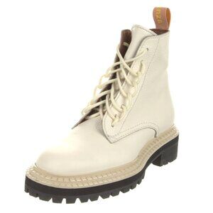 Proenza Schouler Leather Grosgrain Trim Combat Boots